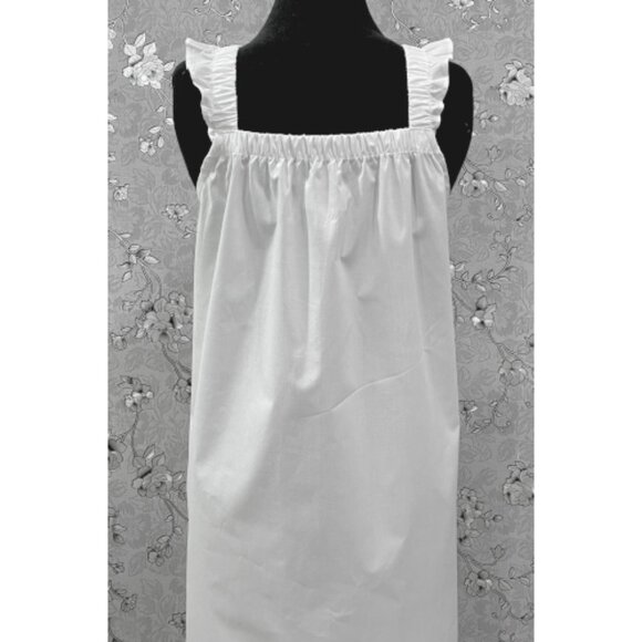 SoieRose Victorian 100% Cotton Sleeveless Nightgown with Ruffle Straps – SR-1206 - Picture 5 of 7